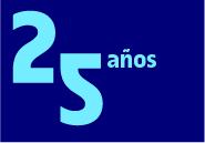 Logo del vigesimoquinto aniversario de la UOC